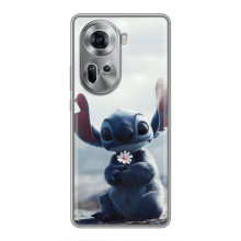 Чохол з малюнком Стіч для Oppo Reno 11 5G – Стіч з квіткою