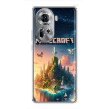 Чохол з картинками Майнкрафт для OPPO Reno 11 5G – Лого Майнкрафт