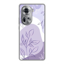 Силконовий чохол з принтом в квітах на Oppo Reno 11 5G (Фіолетовий дизайн)