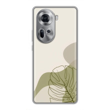 Силконовий чохол з принтом в квітах на Oppo Reno 11 5G (Монстера зелена)