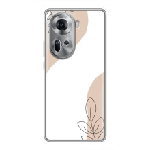 Силконовий чохол з принтом в квітах на Oppo Reno 11 5G (Нюдовий дизайн)