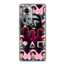 Чехол Гра в кальмара для Oppo Reno 11 5G – Персонажи игры кальмара