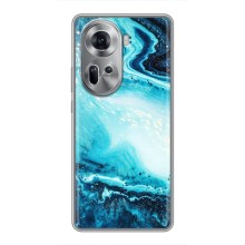 Мраморный чехол на Oppo Reno 11 5G (VPrint) (Голубой мрамор)