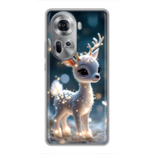 Яскравий чохол для Oppo Reno 11 5G з Зимові Оленята – Блискуче оленятко