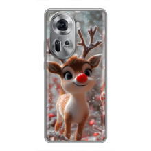 Яркий чехол для Oppo Reno 11 5G с Зимними Оленятами