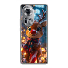 Яскравий чохол для Oppo Reno 11 5G з Зимові Оленята – Олень з шарфом