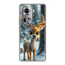 Яскравий чохол для Oppo Reno 11 5G з Зимові Оленята – Оленятко в лісі