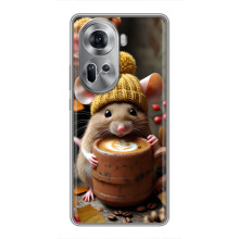 Печатный чехол «Зверята с кофе» для Oppo Reno 11 5G – Медведь с кофе