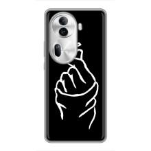 Чехлы (Знак сердечка) на Oppo Reno 11 Pro 5G – Сердце на черном