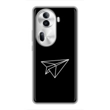 Чохол з картинками на чорному фоні для Oppo Reno 11 Pro 5G – Літак