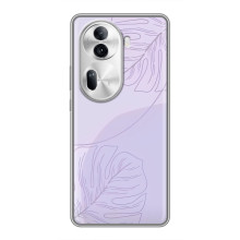 Чехол цветочный дизайн для Oppo Reno 11 Pro 5G – Монстера фиолетовая