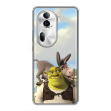 Чехол с мультфильмом Шрек на Oppo Reno 11 Pro 5G – Шрек и осел