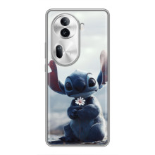 Чехол с рисунком Стич для Oppo Reno 11 Pro 5G – Стич с цветочком