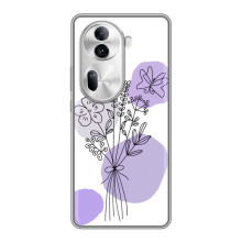 Силиконовый чехол с принтом в цветах на Oppo Reno 11 Pro 5G – Фиолетовый букет
