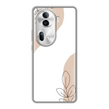 Силиконовый чехол с принтом в цветах на Oppo Reno 11 Pro 5G – Нюдовый дизайн