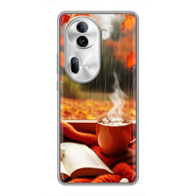 Чехол с уникальным дизайном «Осень с кофе» для Oppo Reno 11 Pro 5G – Кофе и дождь