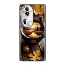Чехол с уникальным дизайном «Осень с кофе» для Oppo Reno 11 Pro 5G – Тёмный кофе