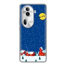 Силиконовый бампер на рождество для Oppo Reno 11 Pro 5G (Город в снегу)