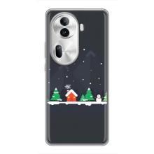 Силиконовый бампер на рождество для Oppo Reno 11 Pro 5G (Город зимний)