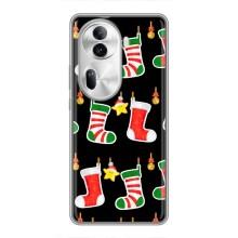 Силиконовый бампер на рождество для Oppo Reno 11 Pro 5G (Рождественские подарки)
