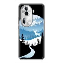 Силиконовый бампер на рождество для Oppo Reno 11 Pro 5G (Рождественский Олень)