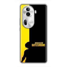 Чехол (TPU) с картинкой "Лого Пабг" на Оппо Рено 11 Про (5G) – Battlegrounds