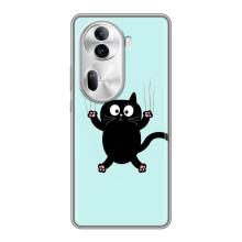 Силиконовый чехол с котиком для Oppo Reno 11 Pro 5G (Падающий кот)