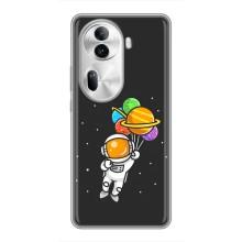 Силиконовый Чехол с принтом "Космонавты" на Oppo Reno 11 Pro 5G – Космонавт с шариками