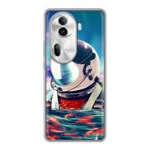 Силиконовый Чехол с принтом "Космонавты" на Oppo Reno 11 Pro 5G – Космонавт в воде