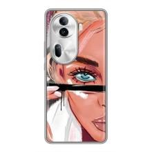 Силіконовый Чохол на Oppo Reno 11 Pro 5G з картинкой Модных девушек (Дівчина та вії)