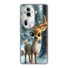 Яскравий чохол для Oppo Reno 11 Pro 5G з Зимові Оленята (Оленятко в лісі)