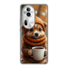 Друкований чохол 'Звірята з кавою' для Oppo Reno 11 Pro 5G – Песик з кавою