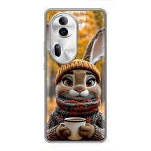 Друкований чохол 'Звірята з кавою' для Oppo Reno 11 Pro 5G – Зайчик з кавою