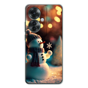 Чехлы на Новый Год OPPO Reno 11F – Снеговик праздничный