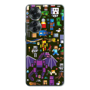 Чехол Майнкрафт на OPPO Reno 11F (AlphaPrint) Minecraft