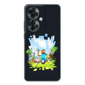 Чехол Майнкрафт на OPPO Reno 11F (AlphaPrint) Minecraft