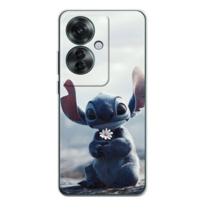 Чехол с рисунком Стич для OPPO Reno 11F – Стич с цветочком