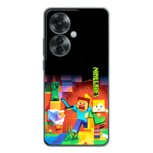 Чехлы для OPPO Reno 11F (Персонажи Майн Крафт) (Герой Майнкрафт)