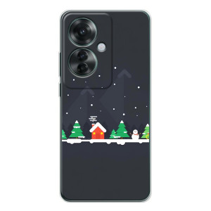 Силиконовый бампер на рождество для OPPO Reno 11F (Город зимний)