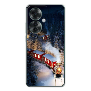 Силиконовый бампер на рождество для OPPO Reno 11F (Поезд)