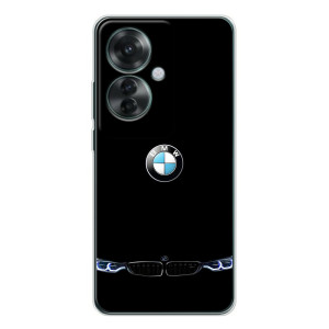 Силиконовый бампер с картинкой машины на OPPO Reno 11F (Черный BMW)