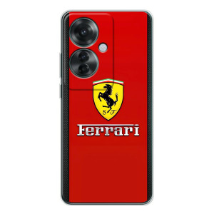 Силиконовый бампер с картинкой машины на OPPO Reno 11F (Ferrari Logo)