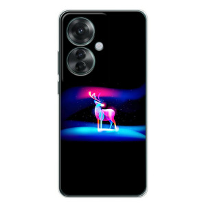 Силиконовый бампер с картинкой животных для OPPO Reno 11F – Яркий олень