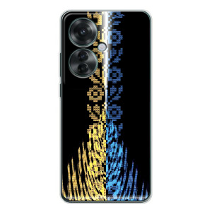 Силиконовый Чехол на OPPO Reno 11F (Патриотическая вышиванка)