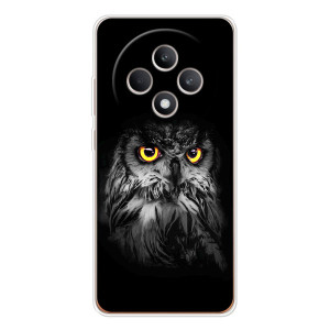 Чохли з принтом СОВИ для OPPO Reno 12 F – Сова на чорному