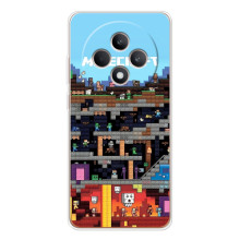 Чехол Майнкрафт на OPPO Reno 12 F (AlphaPrint) Minecraft (фон Minecraft)
