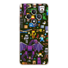 Чехол Майнкрафт на OPPO Reno 12 F (AlphaPrint) Minecraft (Коллаж Майнкрафт)