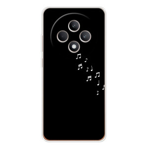 Чехол с картинками на черном фоне для OPPO Reno 12 F – Ноты