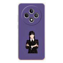 Чехлы Венсдей на OPPO Reno 12 F Уэнсдей (AlphaPrint) (Уэнздей в черном)