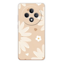 Чохол з квітковим принтом на ОППО Рено 12 Ф (Бежеві квіти)